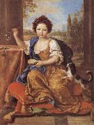 Pierre Mignard Girl Blowing Soap Bubbles oil on canvas